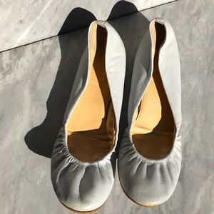 Grey Leather J.Crew Flats